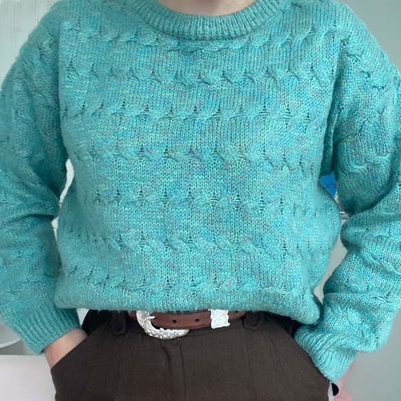 🍋 2 for $30 Teal Vintage Sweater - Picture 3 of 4